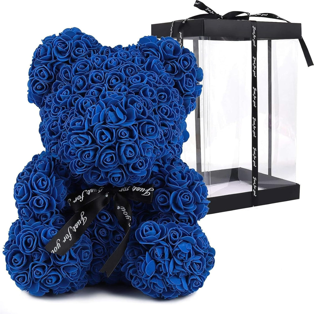 Blue Teddy Rose Bear 40cm
