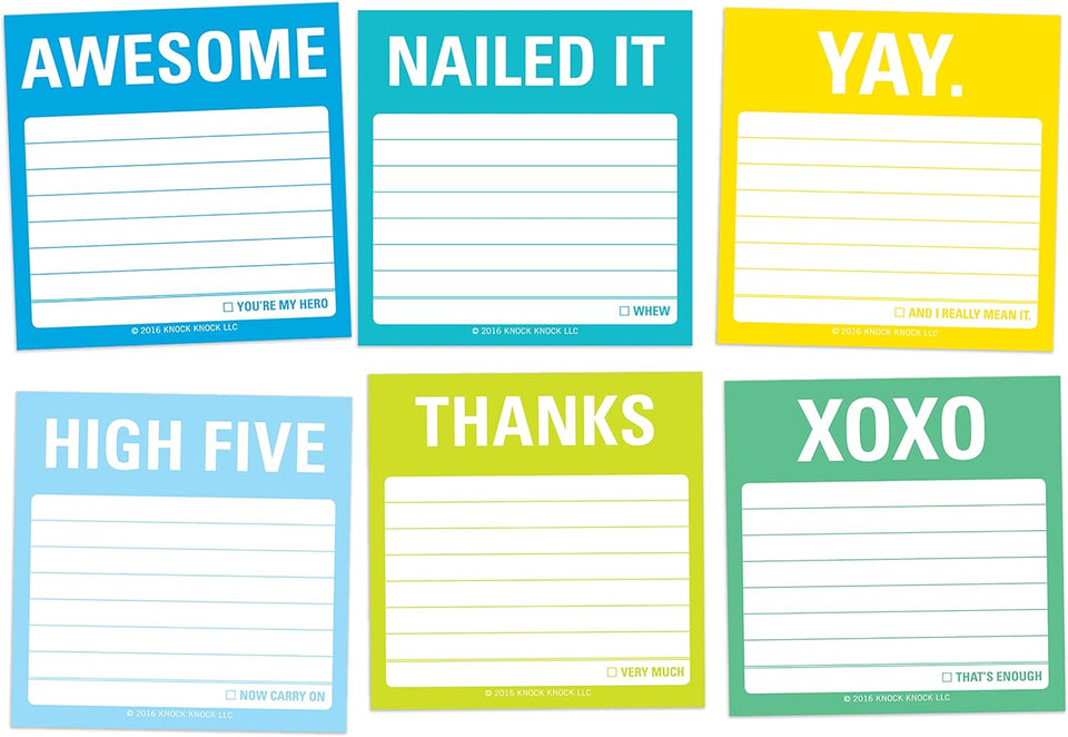 All Good Sticky Notes Set 6 Pads, 2.75 x 2.75-Inches*