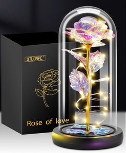 Light-Up Glass Rose Perfect Gift for Her