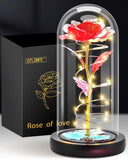 Red Light-Up Glass Rose Perfect Gift