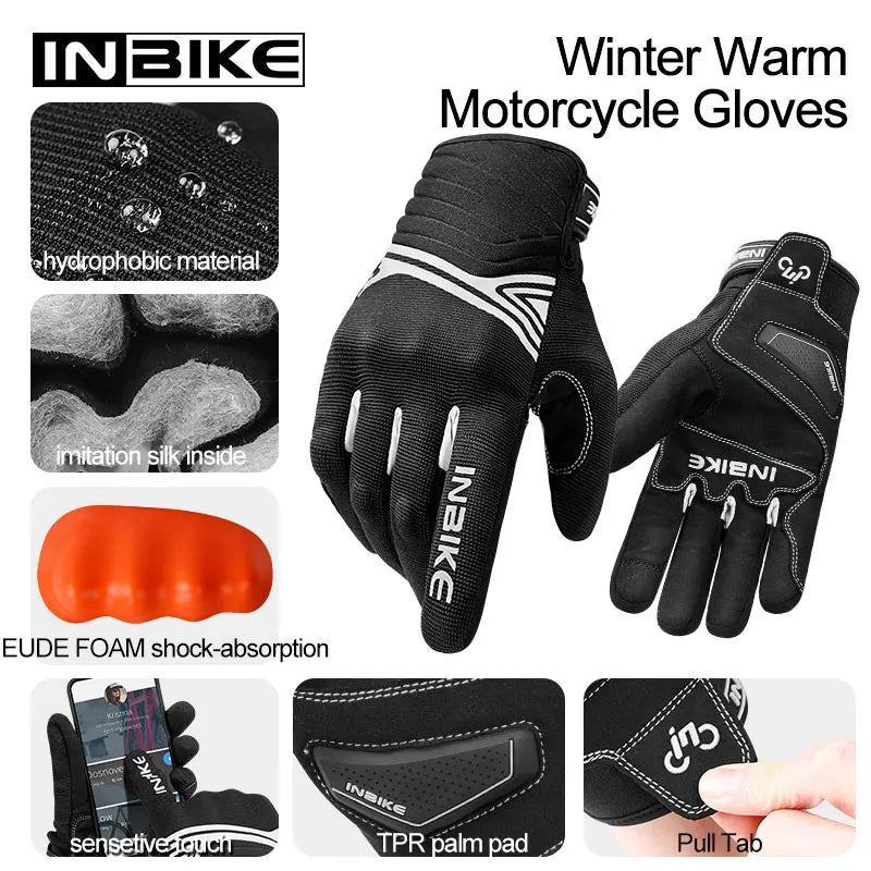 Full Finger Winter Cycling Gloves for Men - Touchscreen and Shockproof
