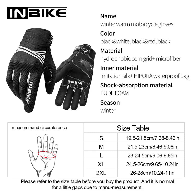 Full Finger Winter Cycling Gloves for Men - Touchscreen and Shockproof
