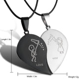Heartbreak Harmony Stainless Steel Couple's Necklace Set