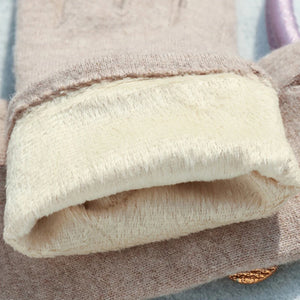 Elegant Touch Screen Cashmere Gloves for Women - Winter Warmth