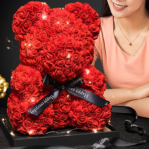 Valentine's Rose Bear with Light-Up Box Romantic Gift