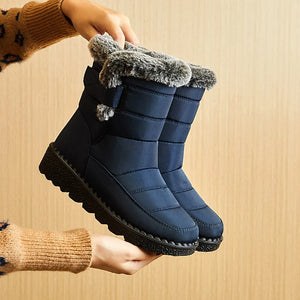 Faux Fur Long Platform Snow Boots Warm & Stylish
