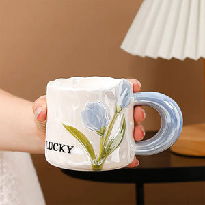 Tulip Bliss Creative Ceramic Couple Mug