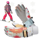 Winter Fleece Cartoon Gloves for Kids 4-12 Years