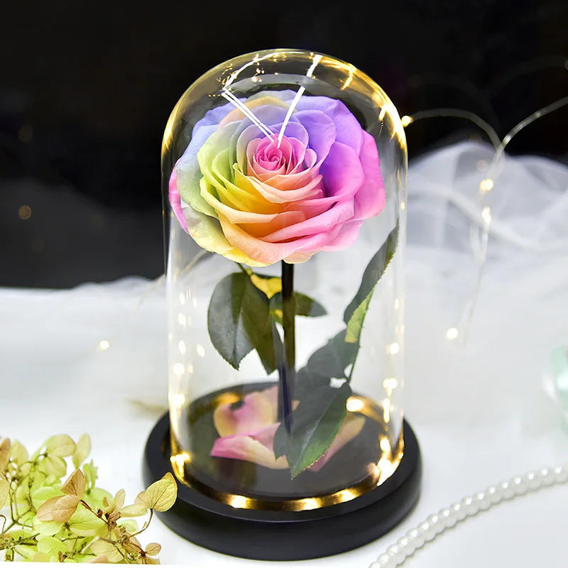 Eternal Rose in Light Glass Box