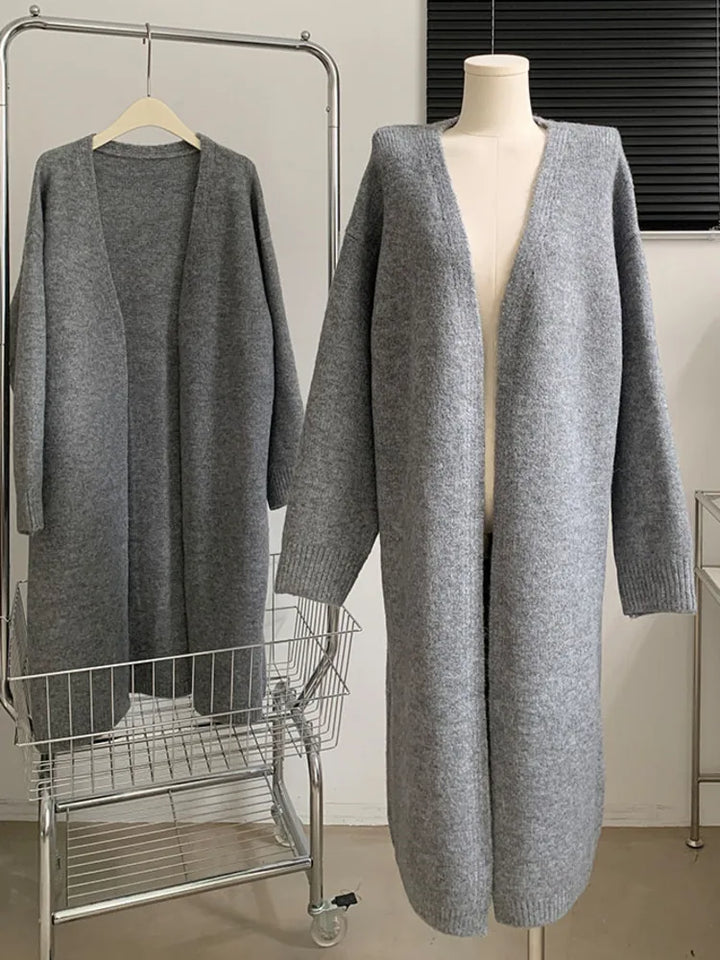 Elegant Knitwear Sets Turtleneck Sweater, Long Jacket, Wide Leg Pants