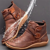 Retro British Style PU Waterproof Boots