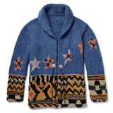 Ethnic Jacquard Sweater Jacket Retro Folk Chic