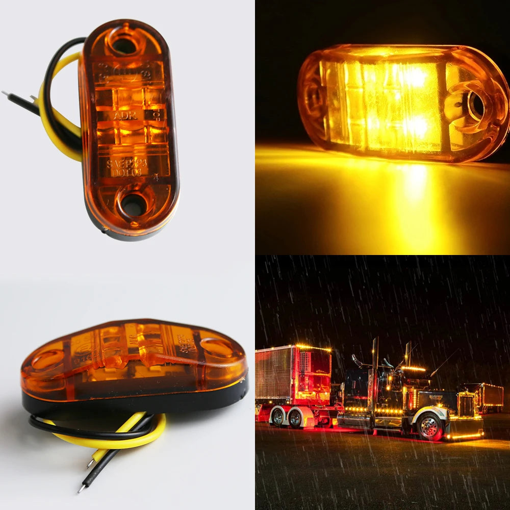 LED Oval Side Marker Lights - 12V-24V Truck Accessories