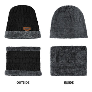 Knitted Winter Beanie & Scarf Set: Unisex Warmth