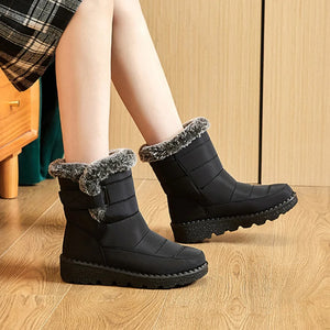 Waterproof Winter Boots Faux Fur & Platform Comfort