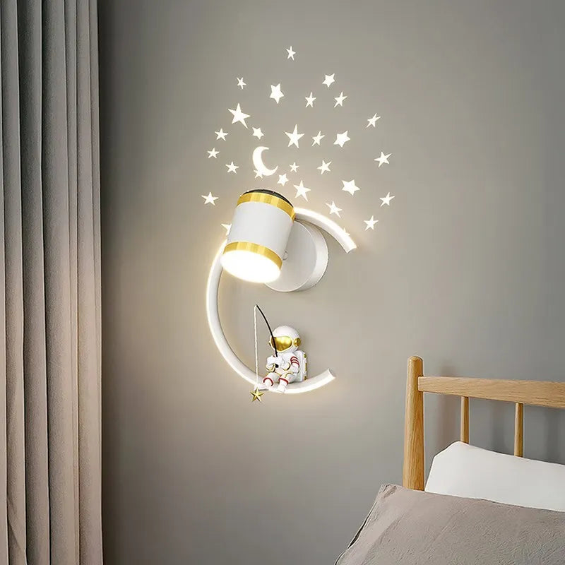 Space Explorer LED Wall Lamp Modern Astronaut Kids' Room Decor