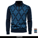 Patchwork Zipper Sweater Stylish Winter Warmth for Men