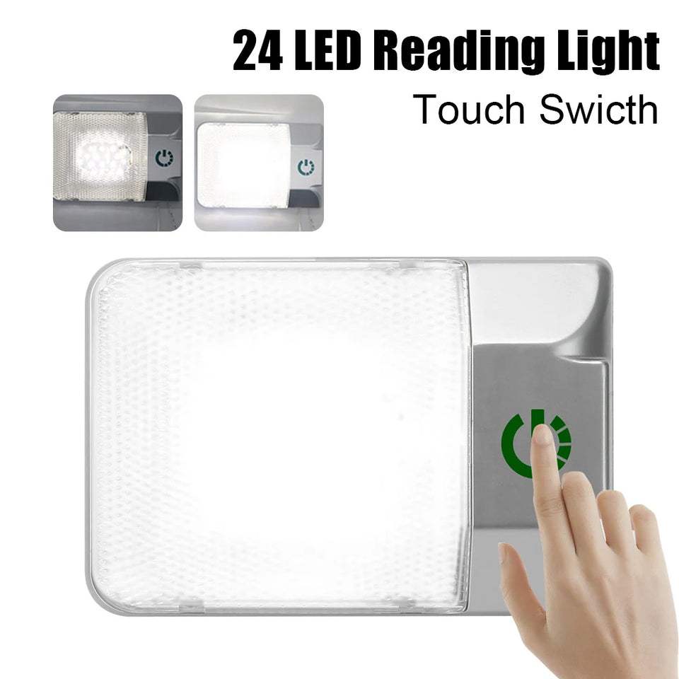 12V LED Reading Lamp Touch Dimmer Car Interior Light