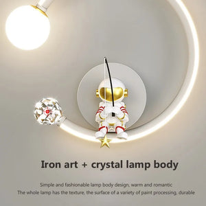 Space Explorer LED Wall Lamp Modern Astronaut Kids' Room Decor