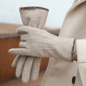 Elegant Touch Screen Cashmere Gloves for Women - Winter Warmth