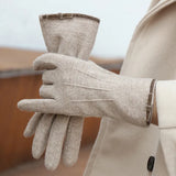 Elegant Touch Screen Cashmere Gloves for Women - Winter Warmth
