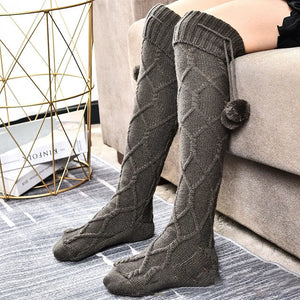 Cozy Over Knee Bow Socks