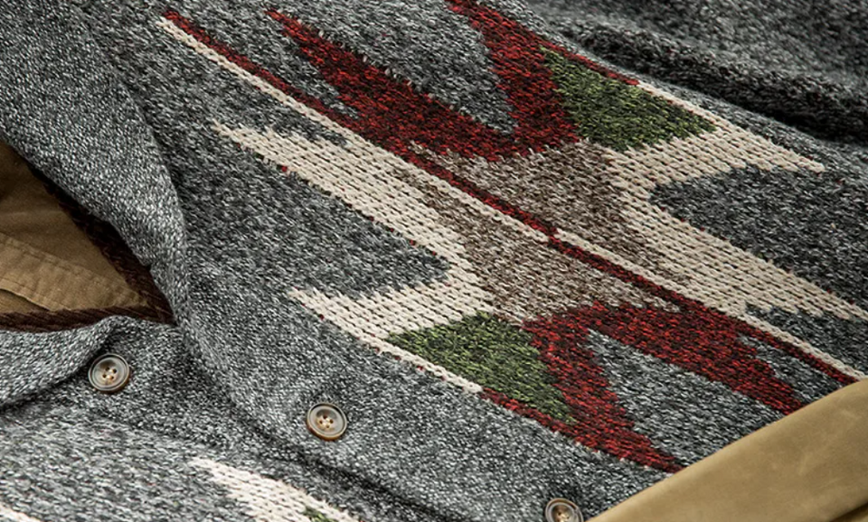 Vintage Streetwear Knitted Men's Geometric Cardigan