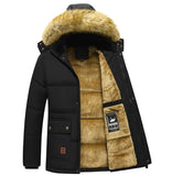 Plush Hooded Winter Coat Men's Outdoor Parka