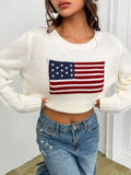 Vintage American Flag Knit Sweater