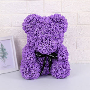 Purple Teddy Rose Bear 40cm