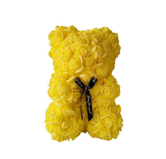 Yellow Teddy Rose Bear 40cm